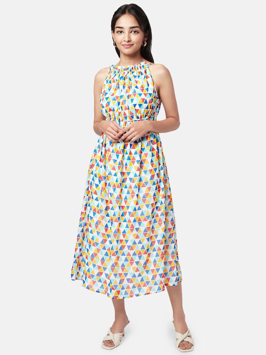 yu by pantaloons floral printed a-line midi dress