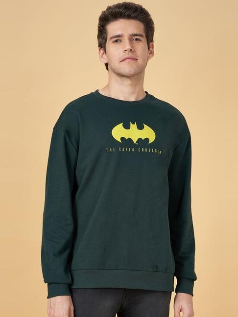 yu by pantaloons green cotton regular fit printed sweatshirt