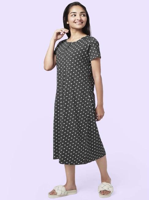 yu by pantaloons grey cotton printed nighty