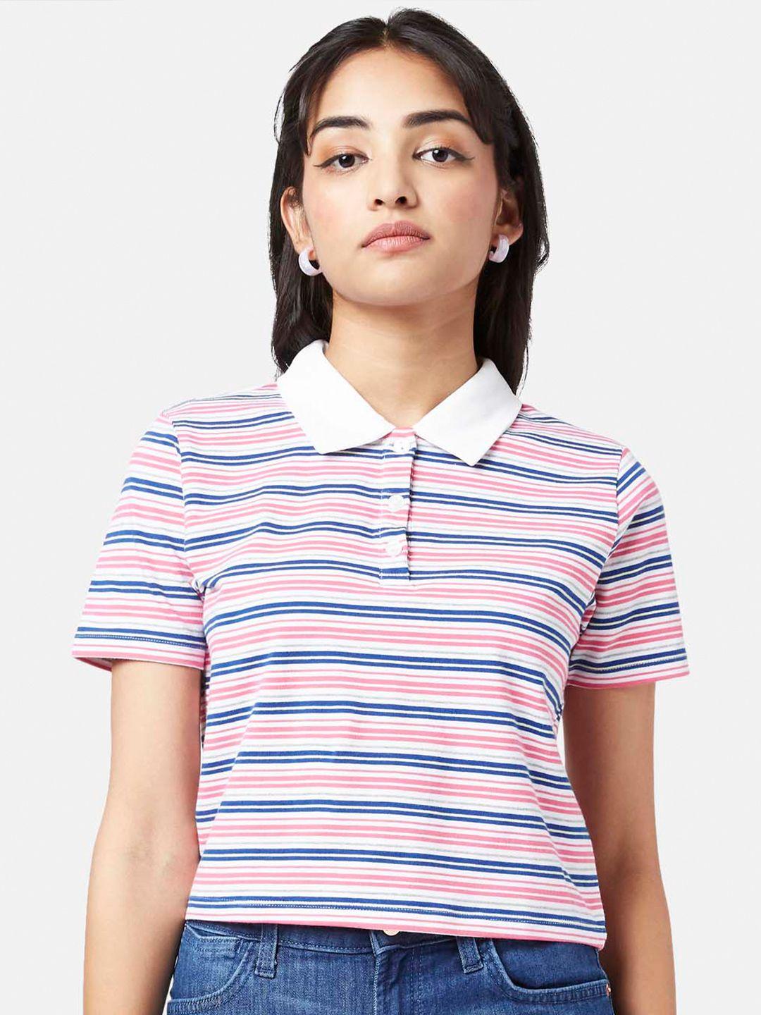 yu by pantaloons horizontal striped shirt