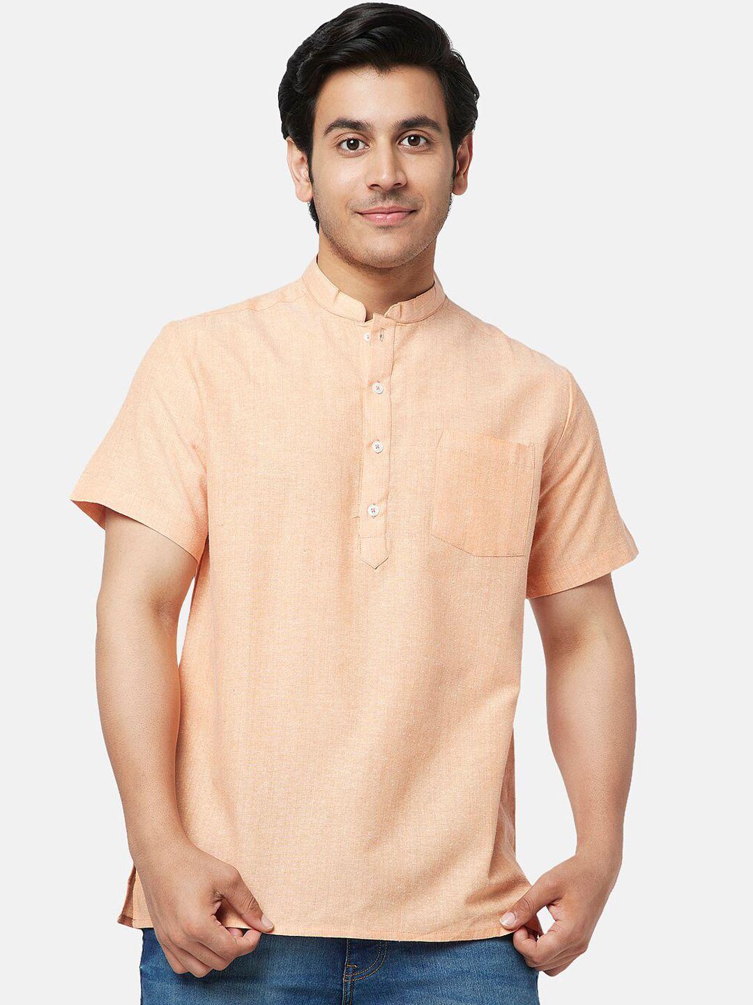 yu by pantaloons mandarin collar short sleeves cotton kurta