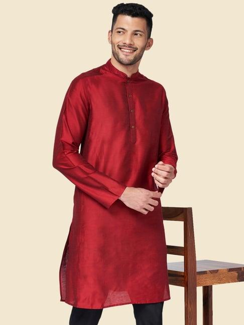 yu by pantaloons maroon regular fit kurtas