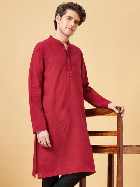 yu by pantaloons maroon straight fit kurta