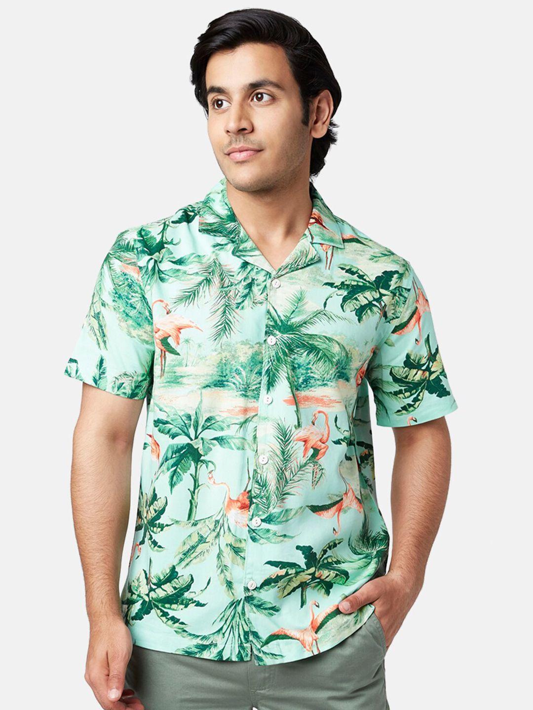 yu by pantaloons men multicoloured slim fit floral printed casual shirt