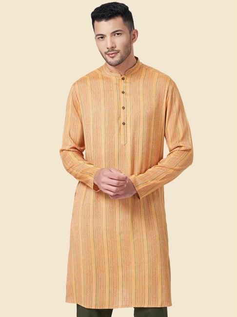 yu by pantaloons mustard regular fit printed kurta