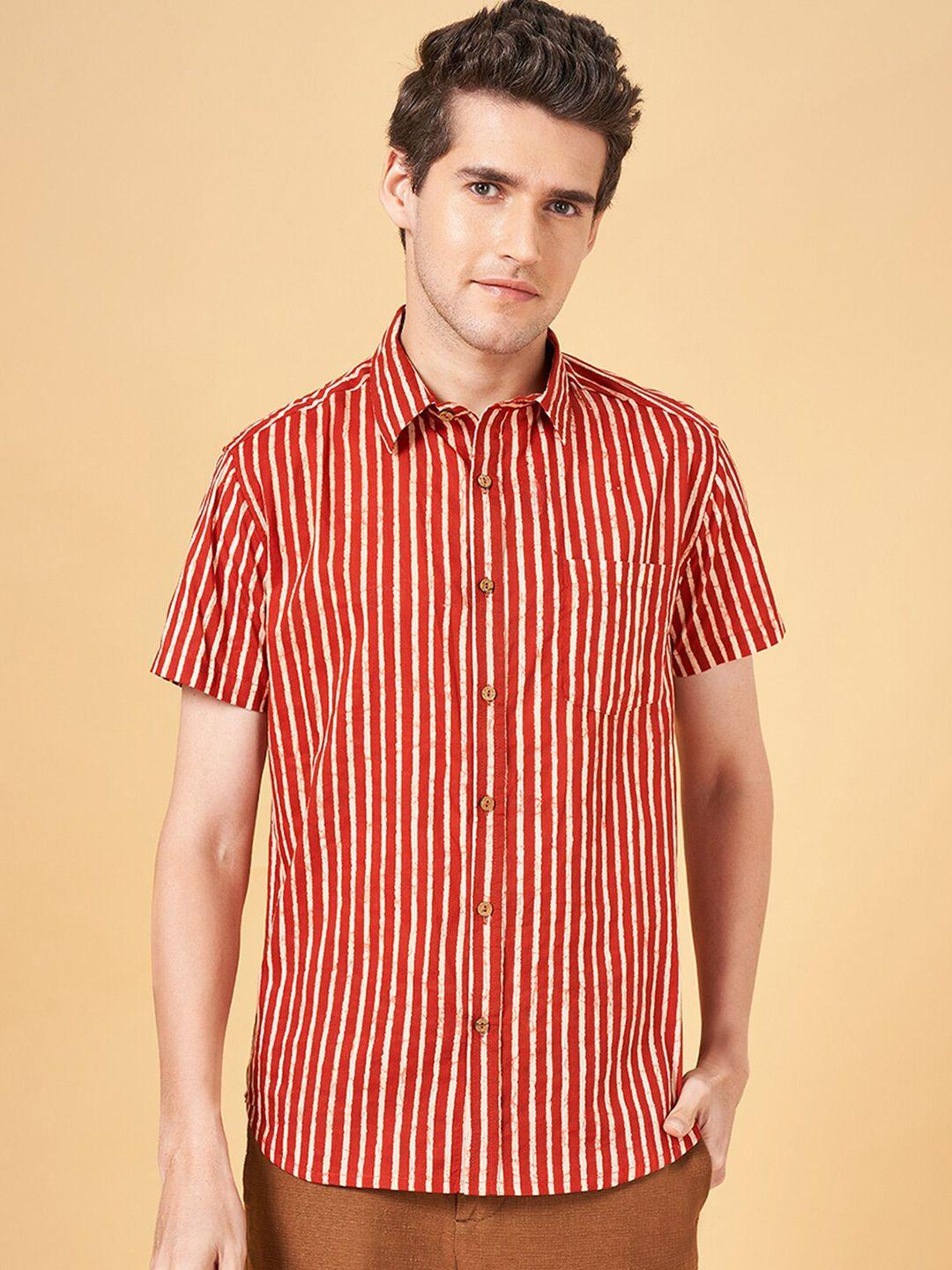 yu by pantaloons opaque striped cotton casual shirt