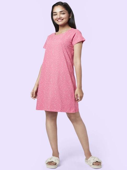 yu by pantaloons pink cotton printed nighty