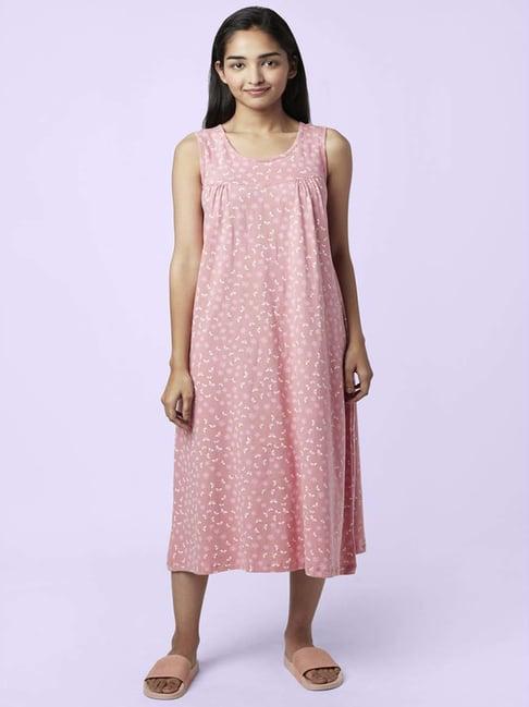 yu by pantaloons pink cotton printed nighty