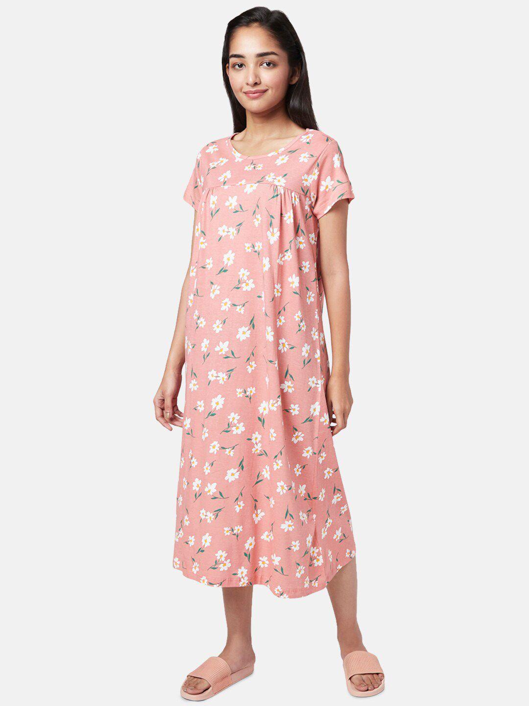 yu by pantaloons printed pure cotton maxi nightdress