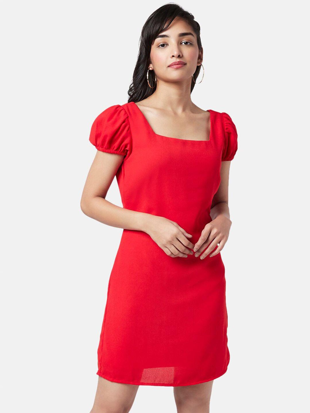 yu by pantaloons puff sleeves sheath dress