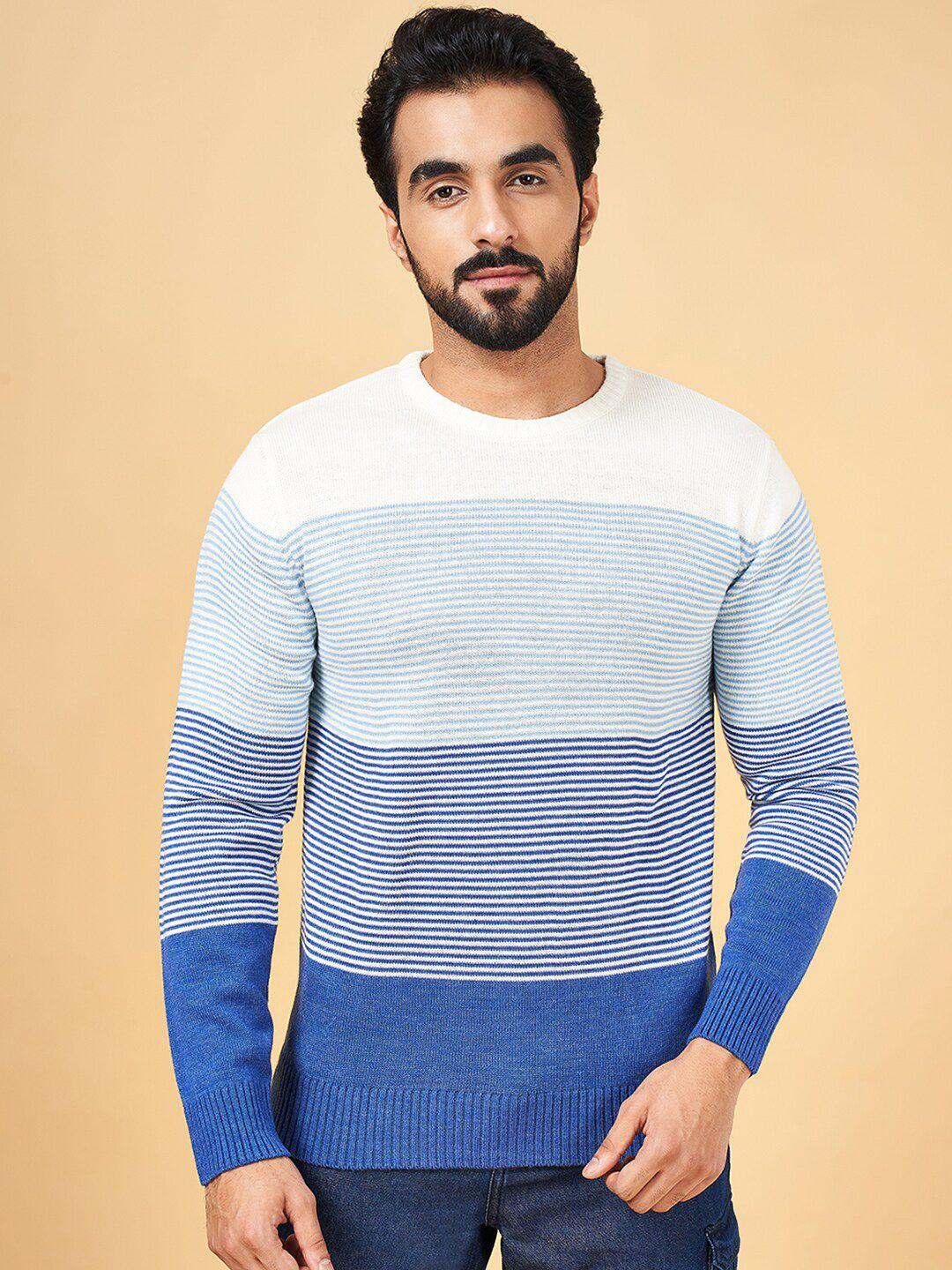 yu by pantaloons striped round neck acrylic pullover sweater