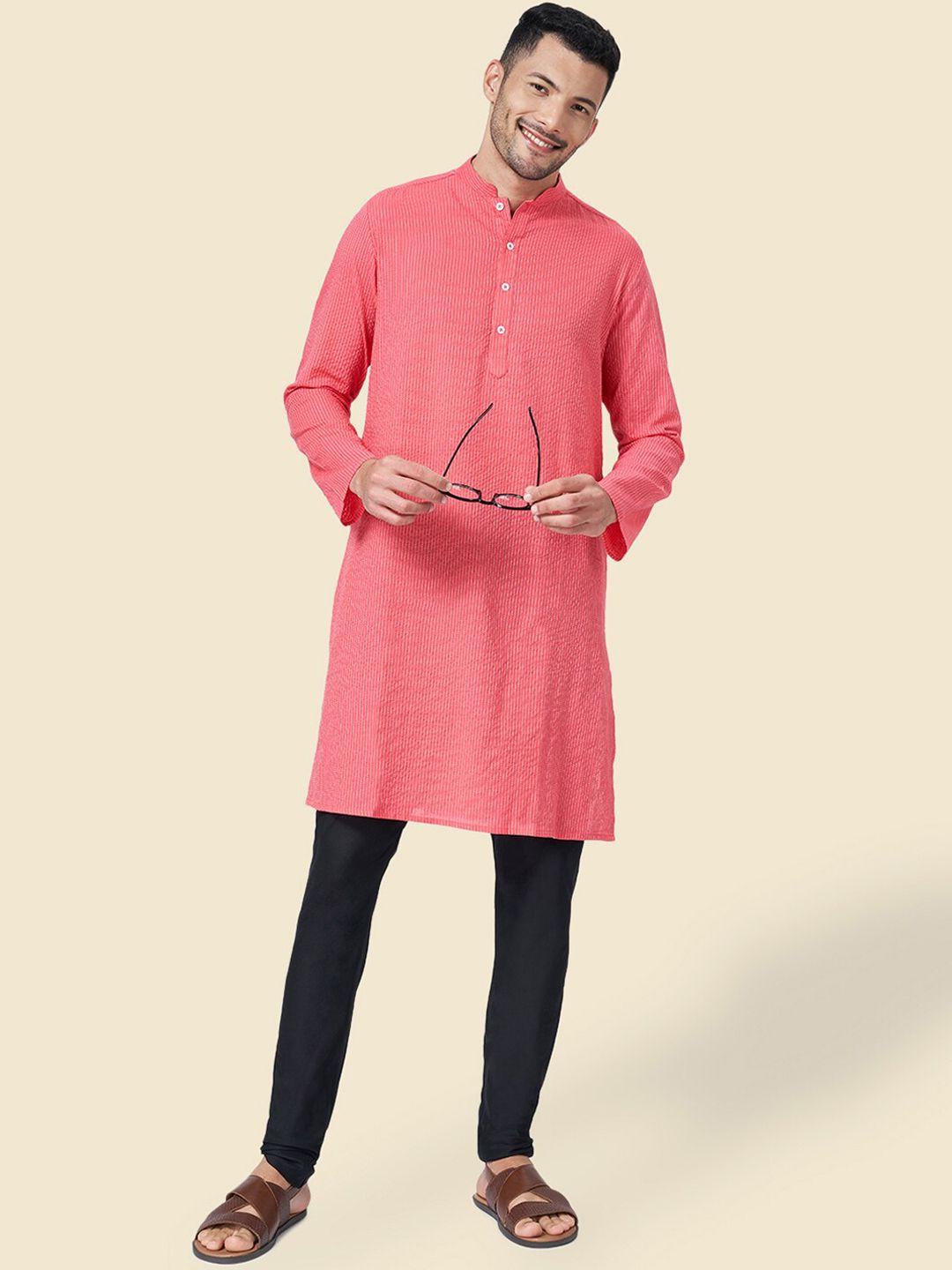 yu by pantaloons striped straight cotton kurta