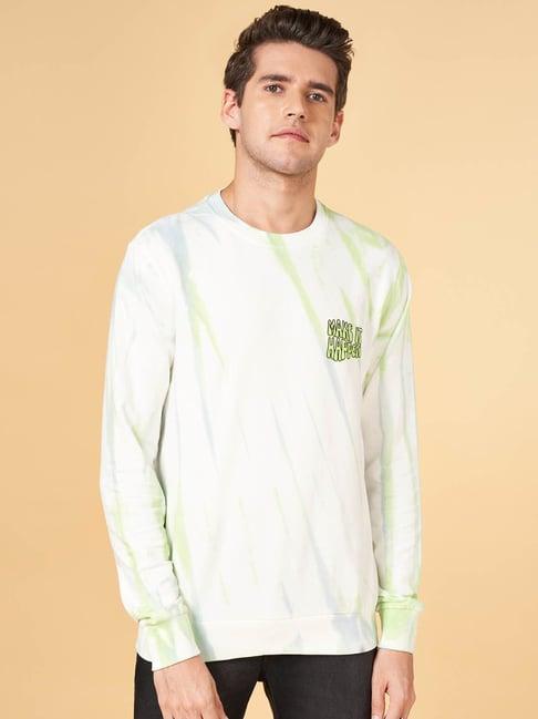 yu by pantaloons white cotton regular fit printed sweatshirt