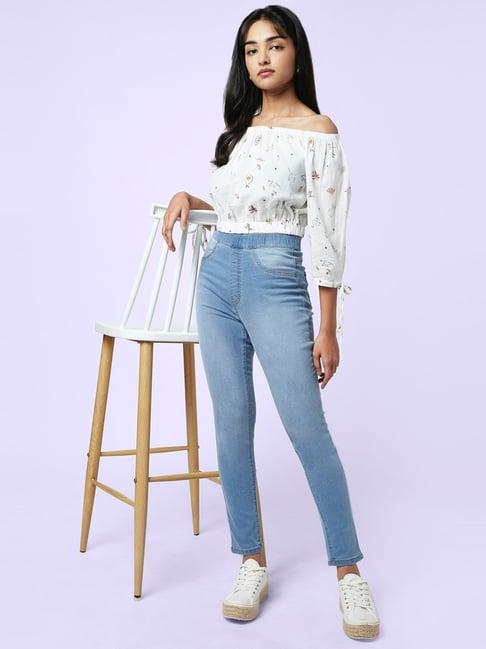 yu by pantaloons white printed top