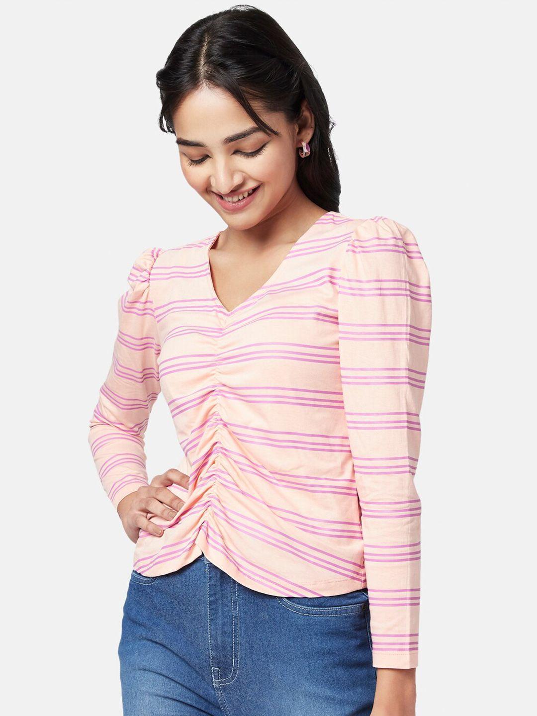 yu by pantaloons woman striped top