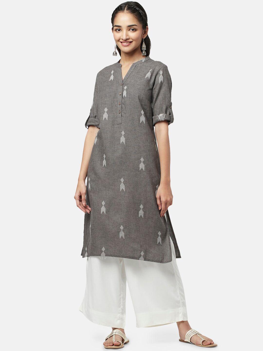 yu by pantaloons women geometric woven design kurta