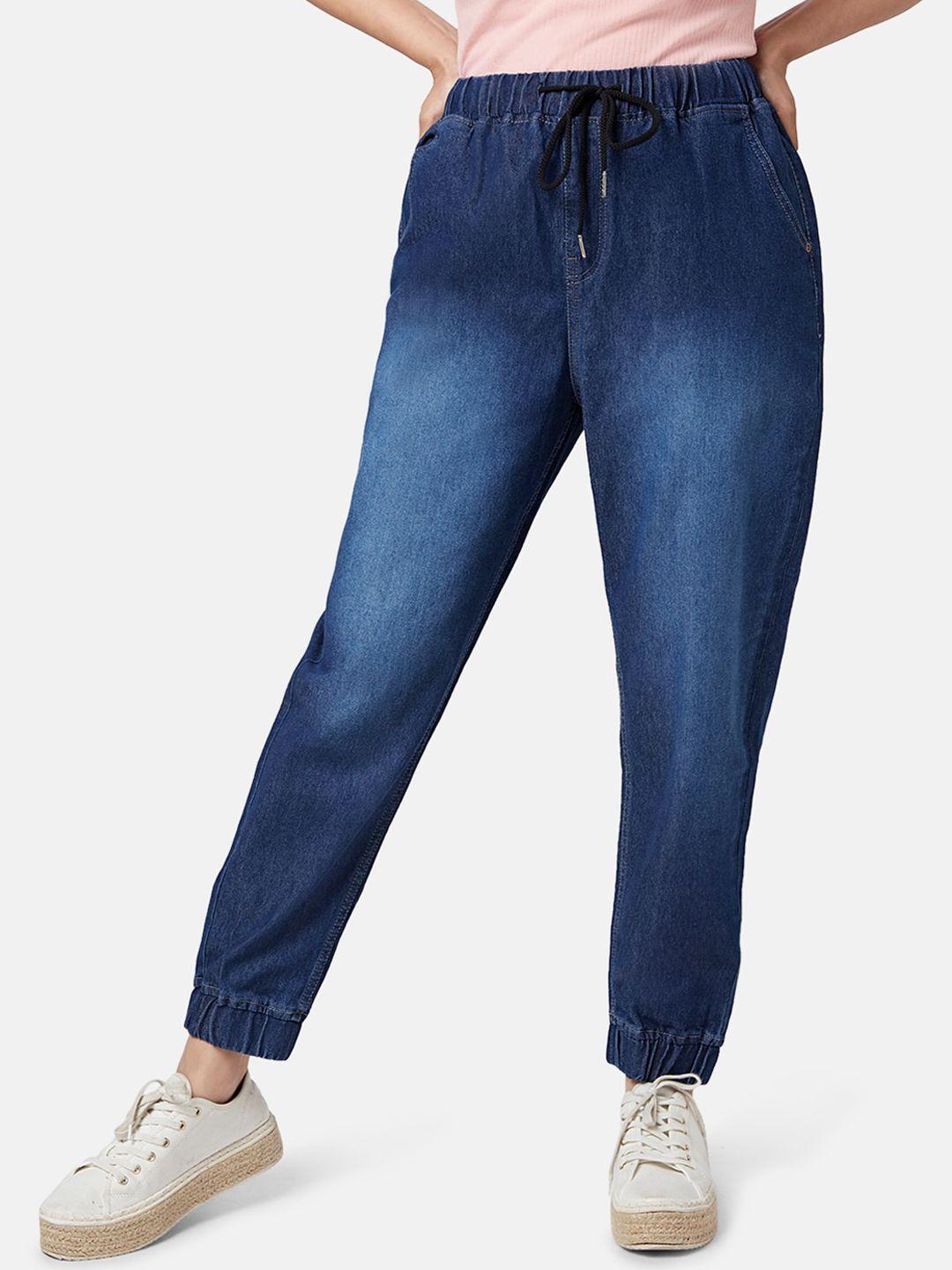 yu by pantaloons women heavy fade jogger jeans