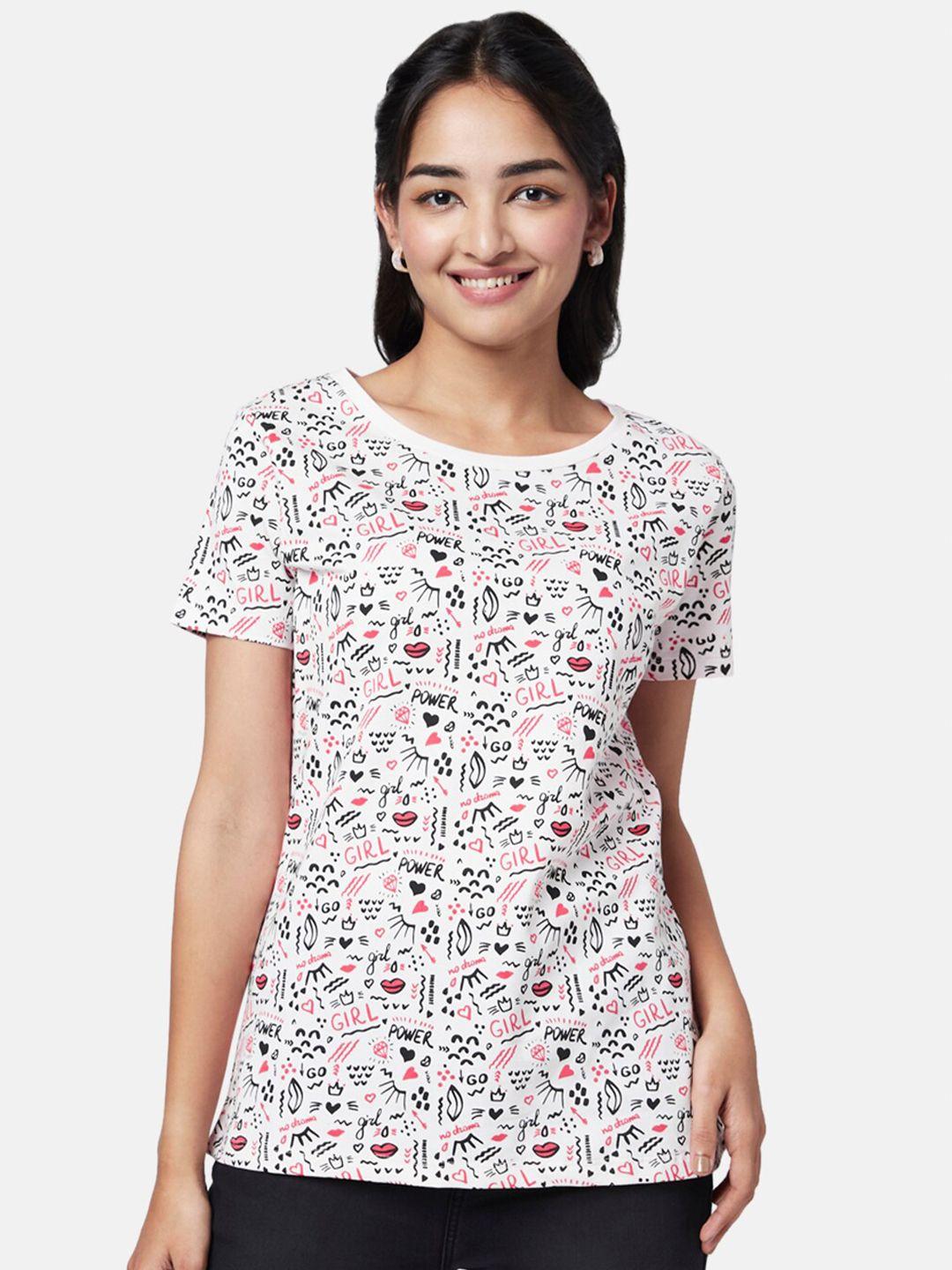 yu by pantaloons women printed cotton t-shirt