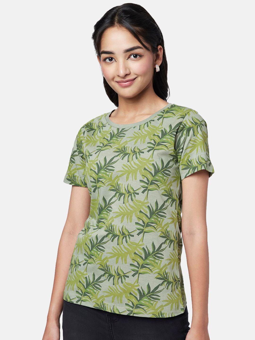 yu by pantaloons women tropical printed cotton t-shirt