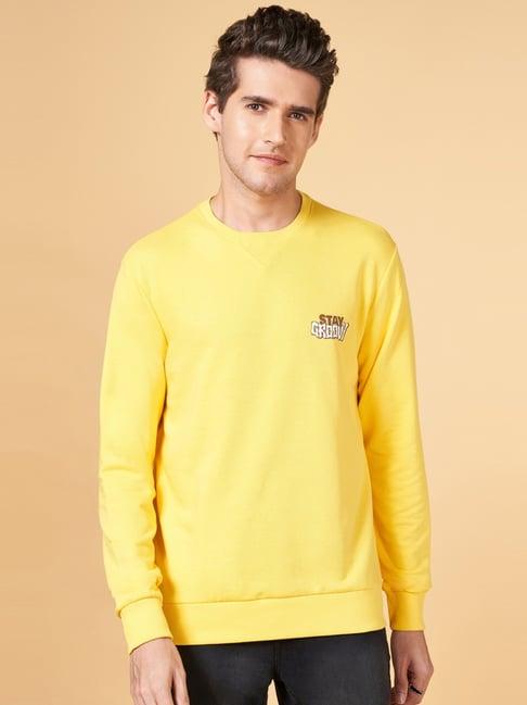 yu by pantaloons yellow regular fit sweatshirt