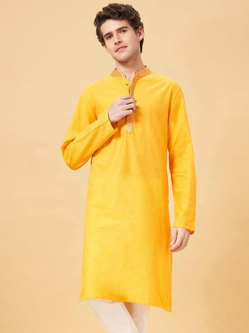 yu by pantaloons yellow straight fit kurta