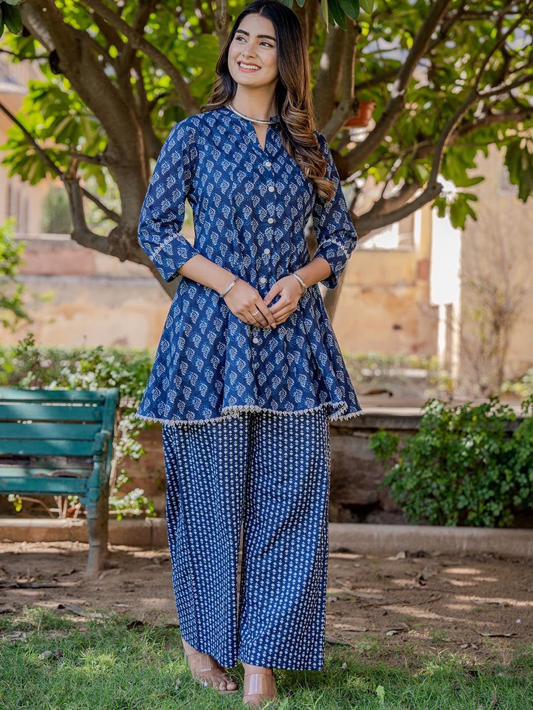 yufta ethnic motifs printed pure cotton co-ords