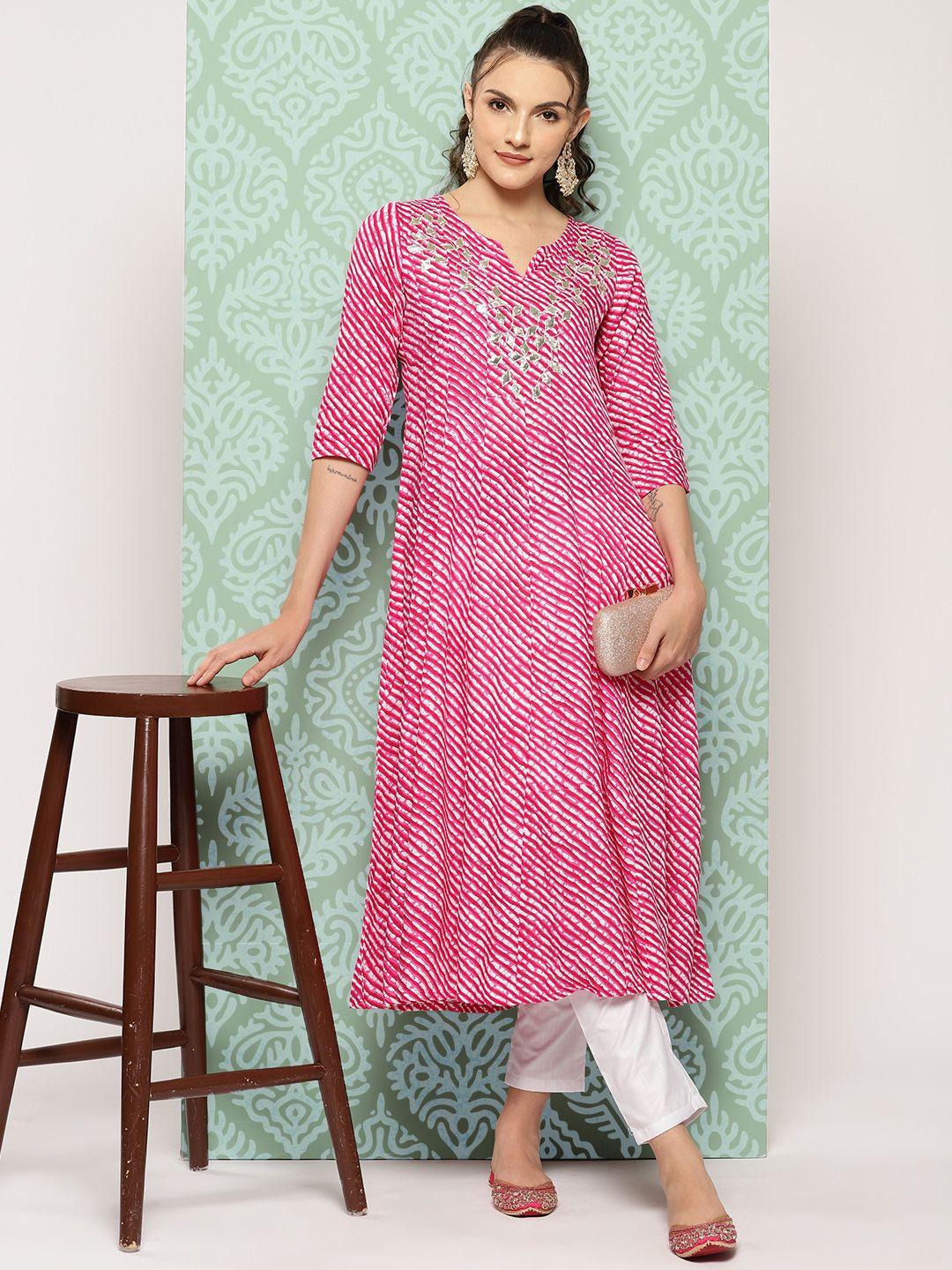 yufta leheriya printed a-line kurta