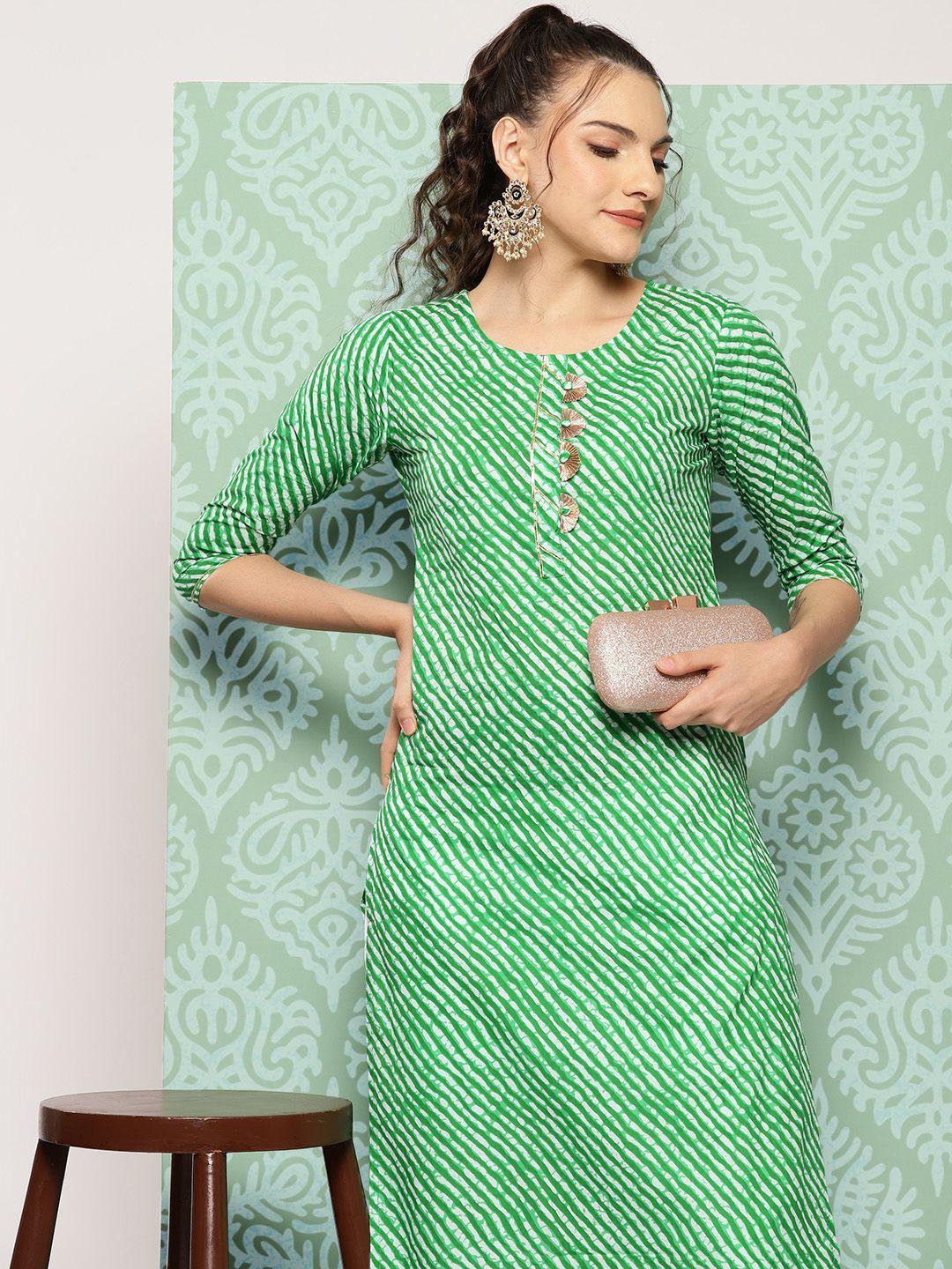 yufta leheriya printed cotton kurta