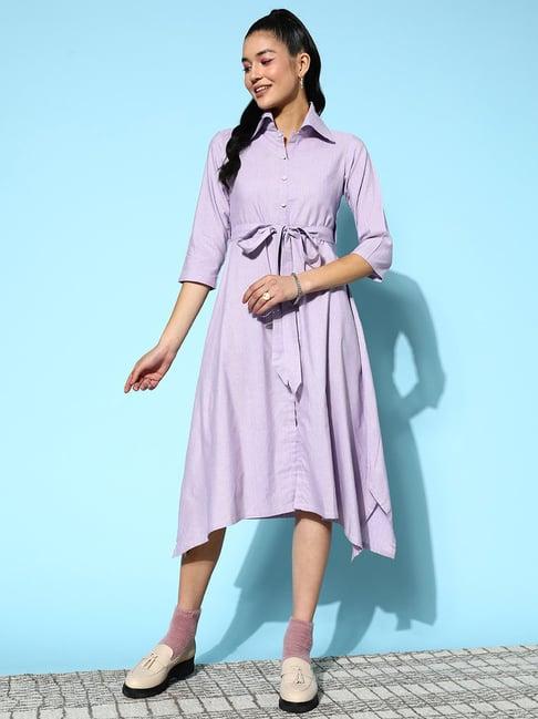 yufta purple pure cotton a-line dress