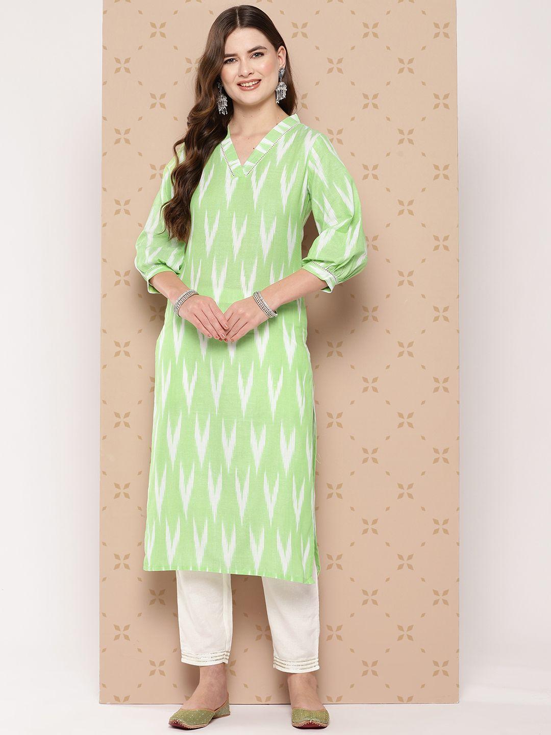 yufta women ikat print pure cotton kurta