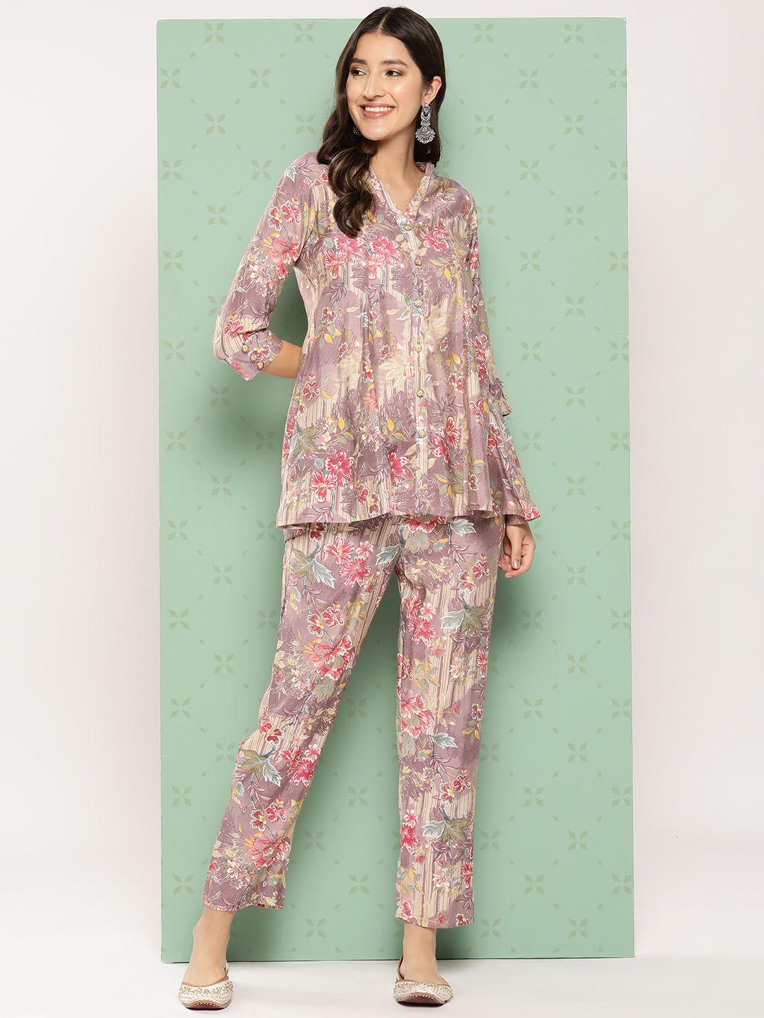 yufta women printed top with trousers