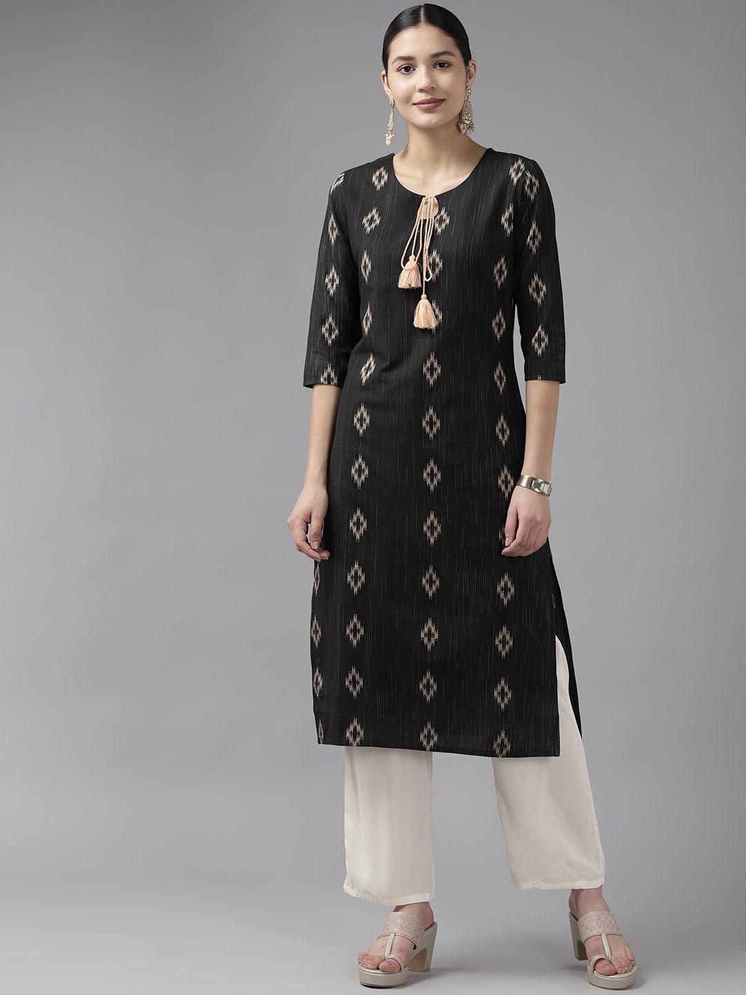 yufta women woven design straight kurta