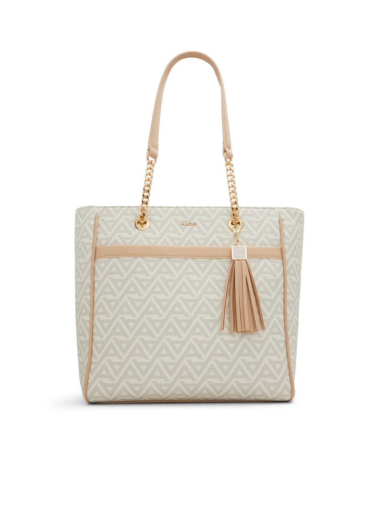 yuliana womens beige satchel bag (m)