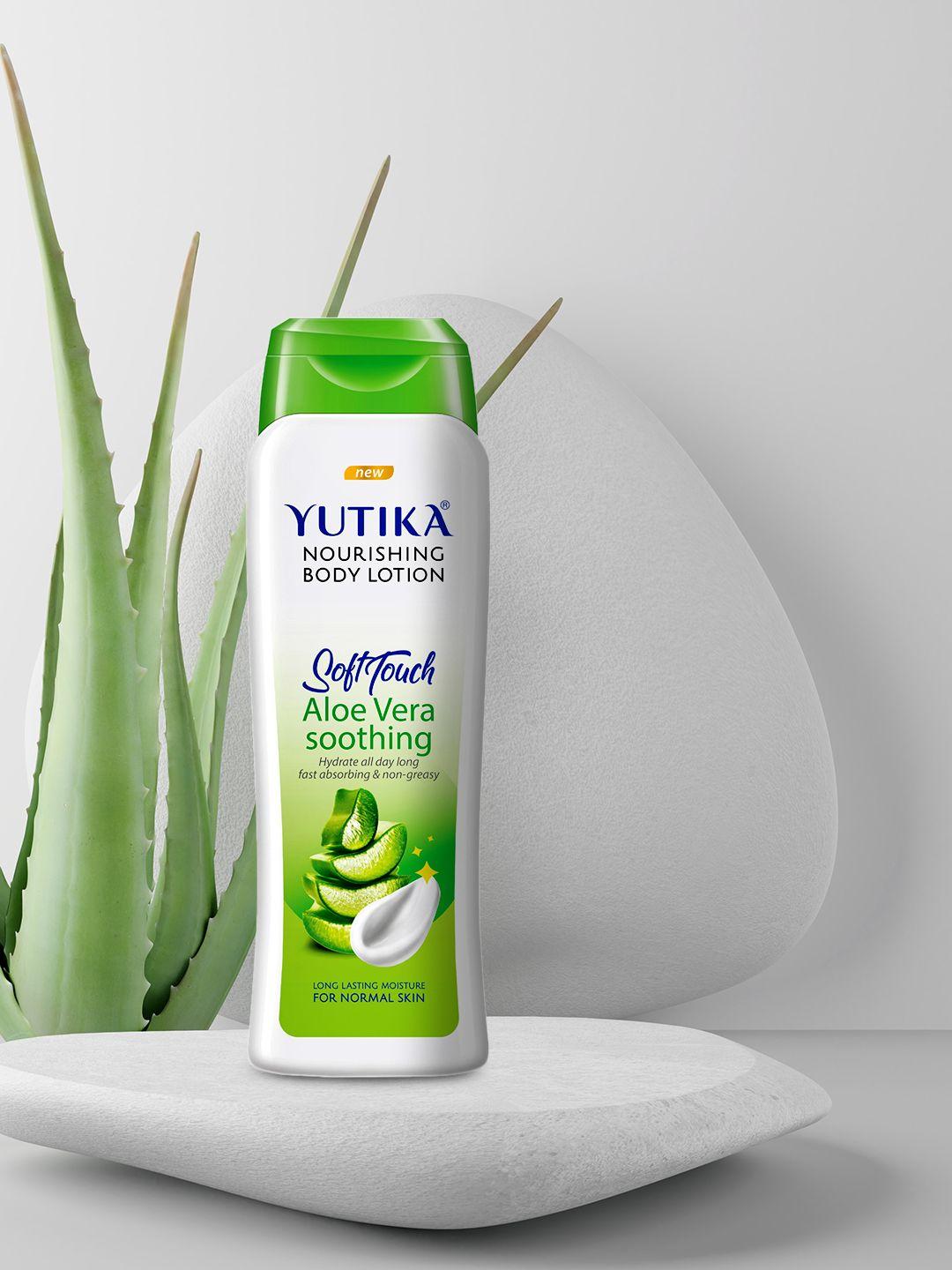 yutika nourishing body lotion soft touch aloe vera soothing - 500 ml