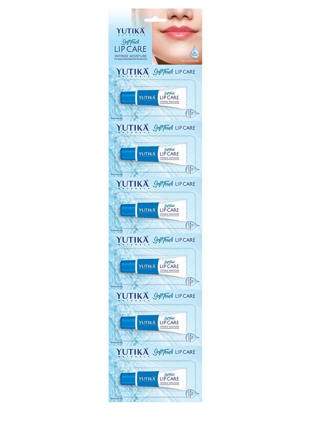 yutika set of 6 soft touch intense moisture lip care balm - 10g each