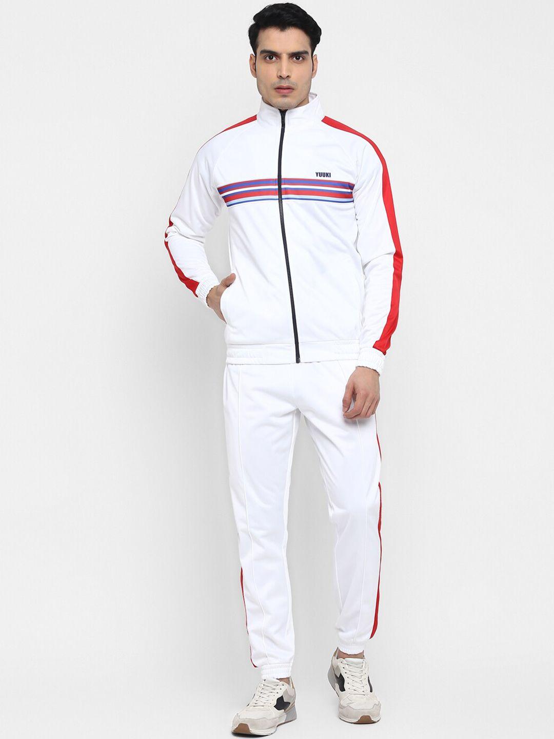 yuuki men white solid track suit
