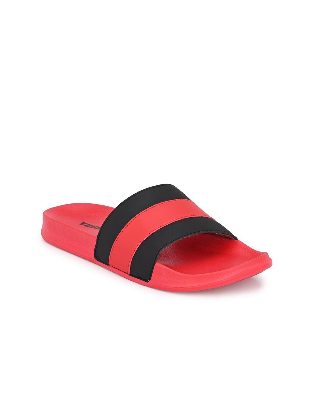 yuuki men black & magenta colourblocked sliders