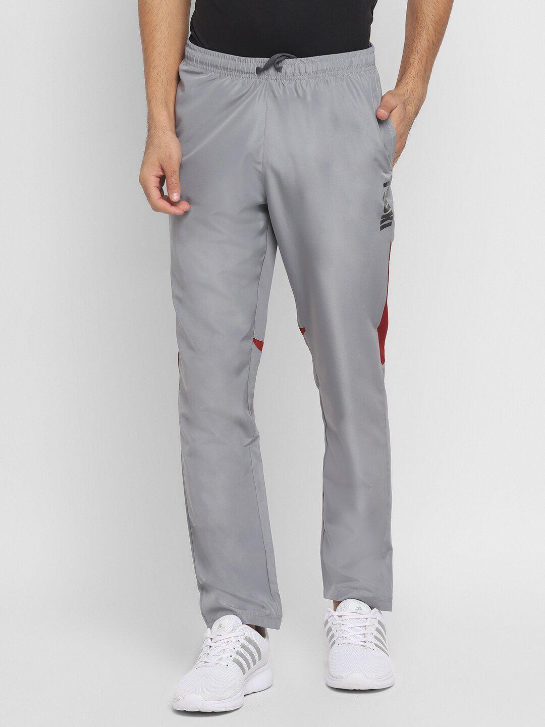 yuuki men grey solid straight-fit track pants