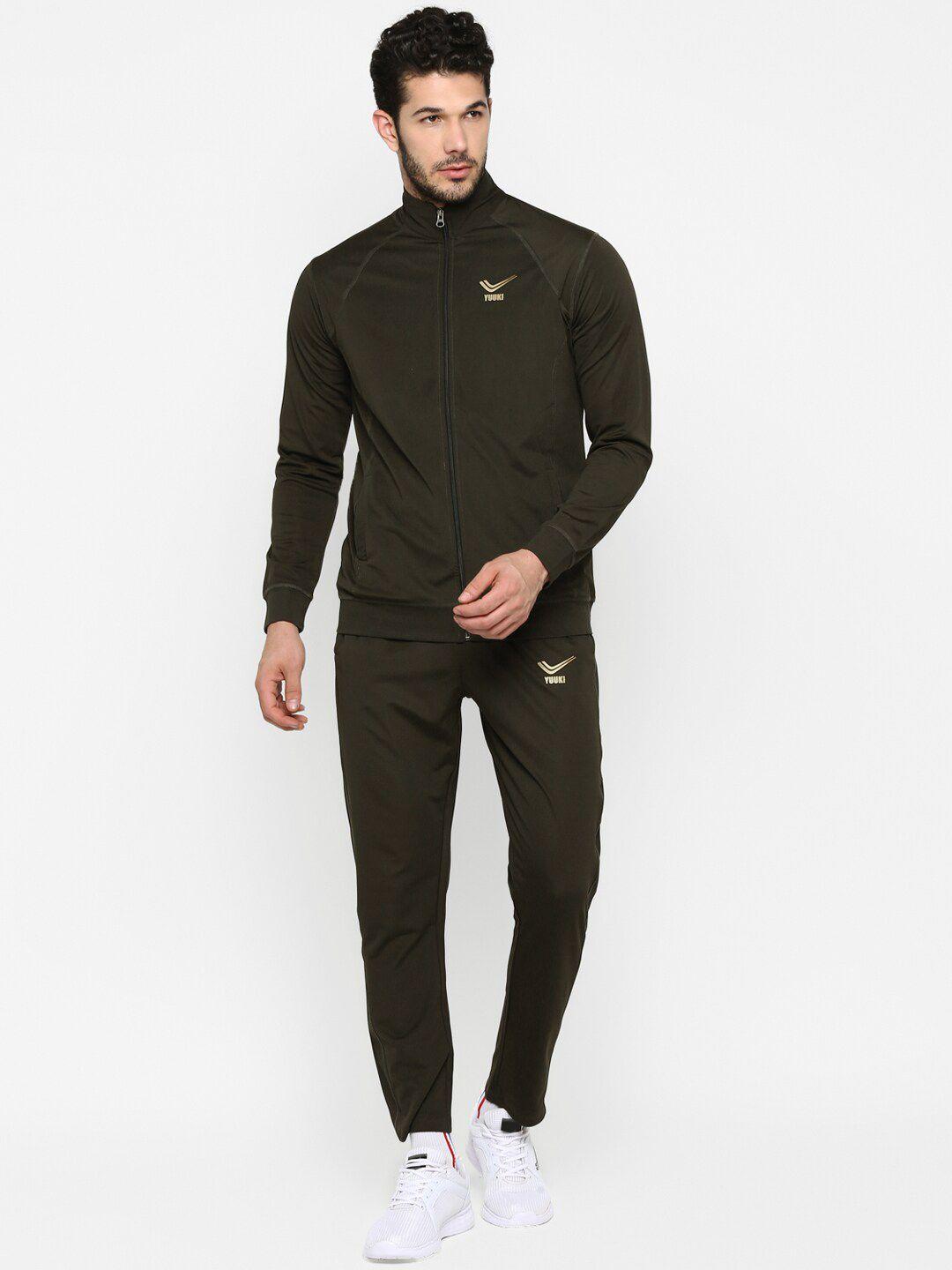 yuuki men olive solid tracksuits