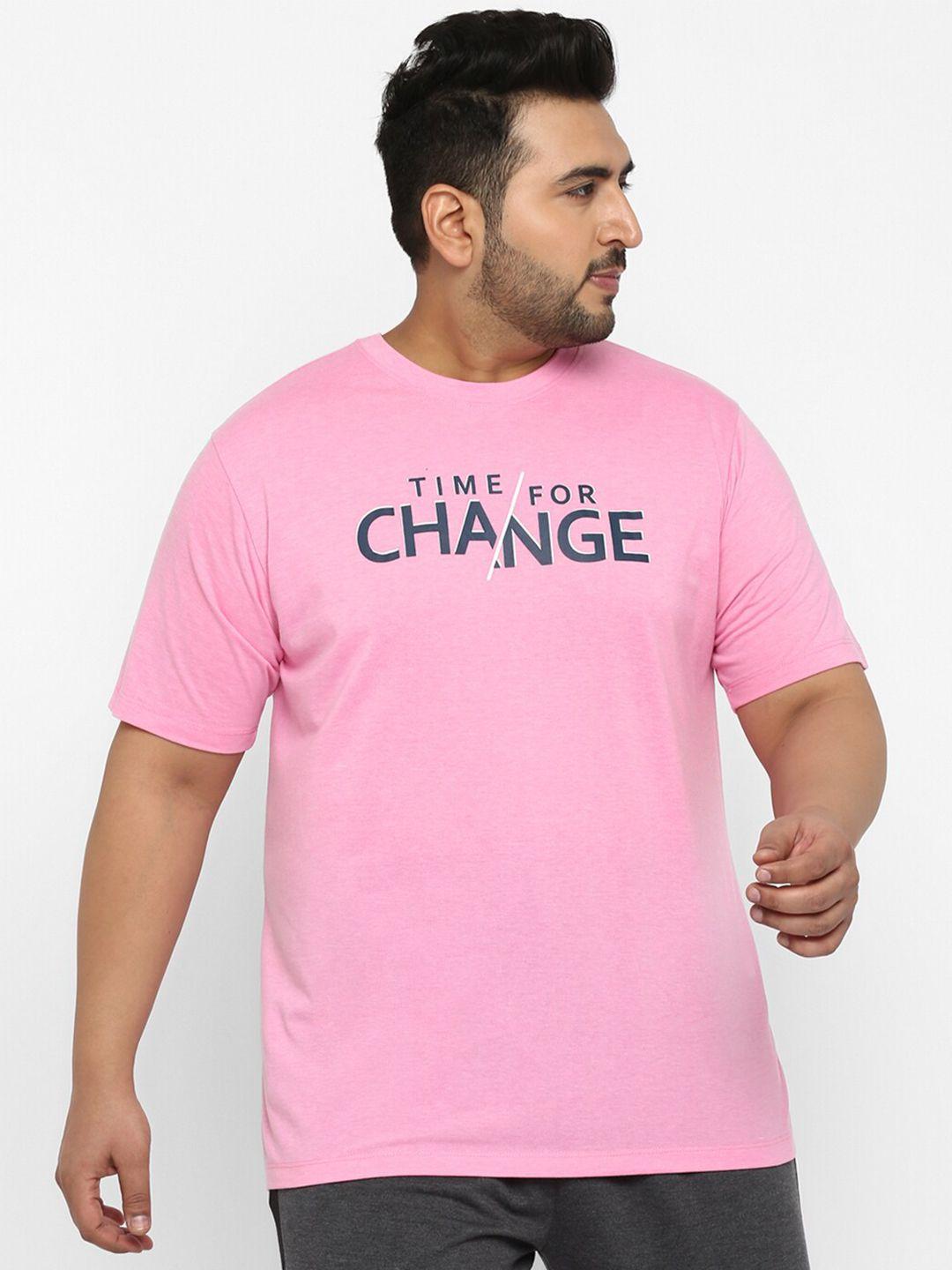 yuuki men pink typography printed applique t-shirt