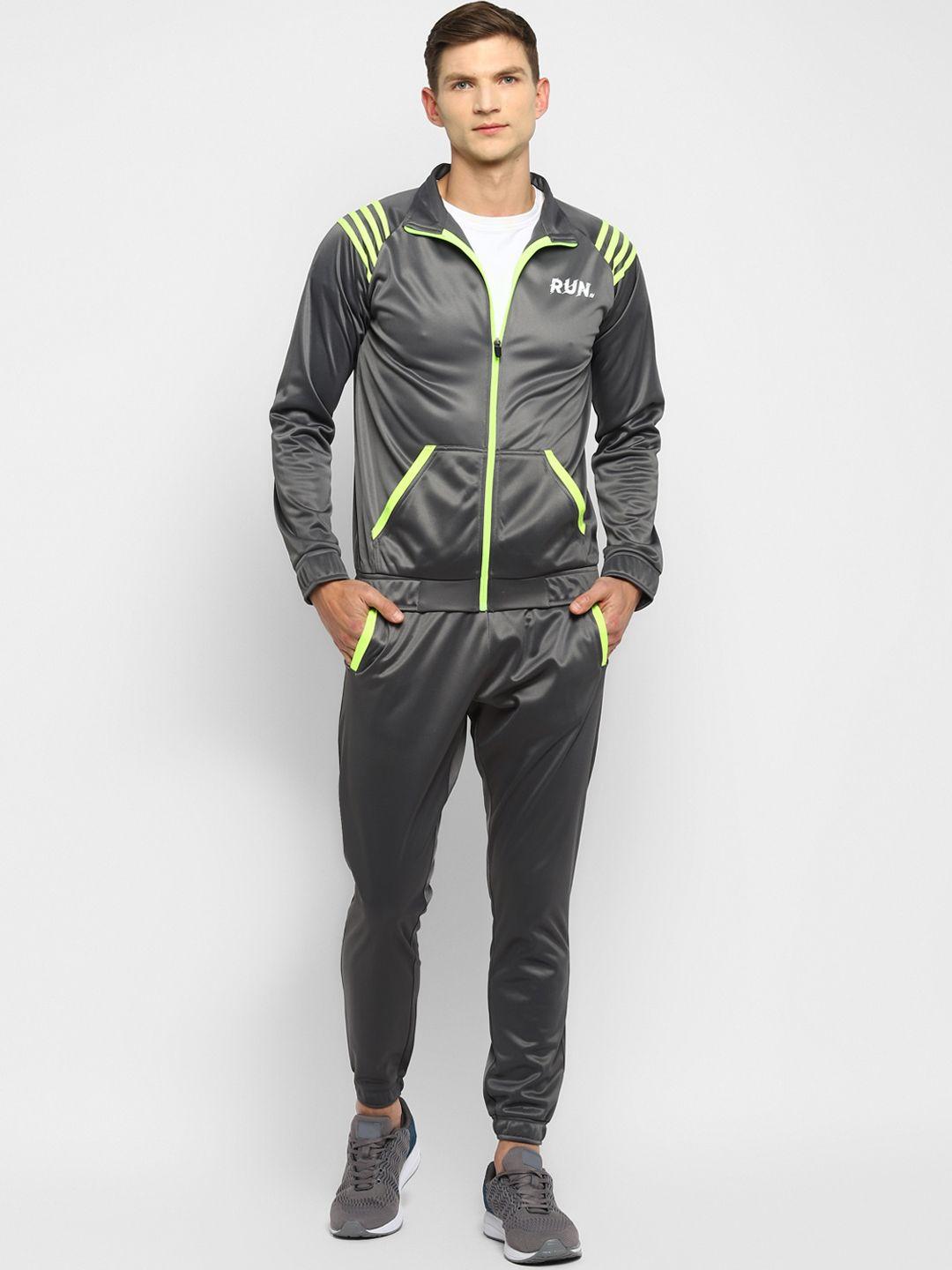 yuuki mens grey & green striped track suit