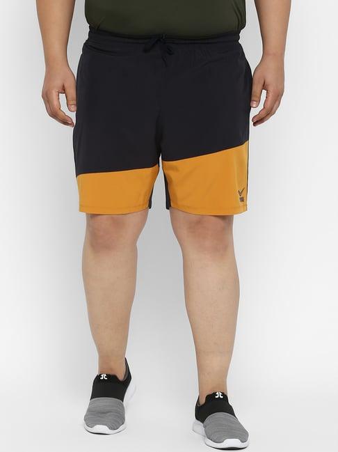 yuuki navy mid rise regular fit plus size shorts