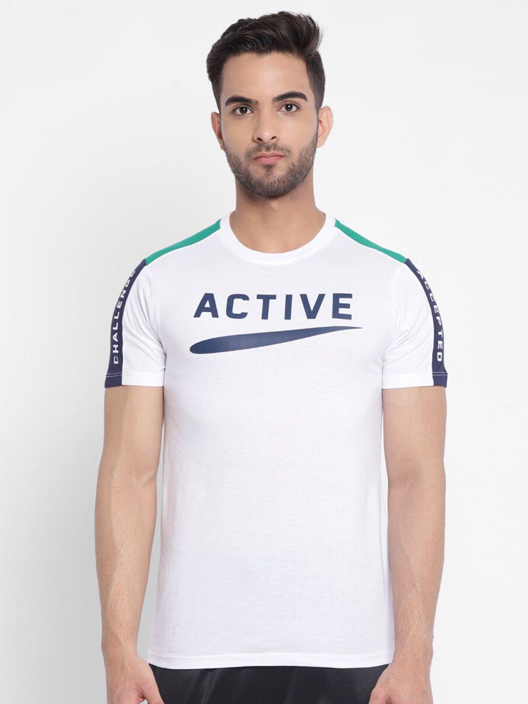 yuuki typography printed raglan sleeves antimicrobial cotton sports t-shirt