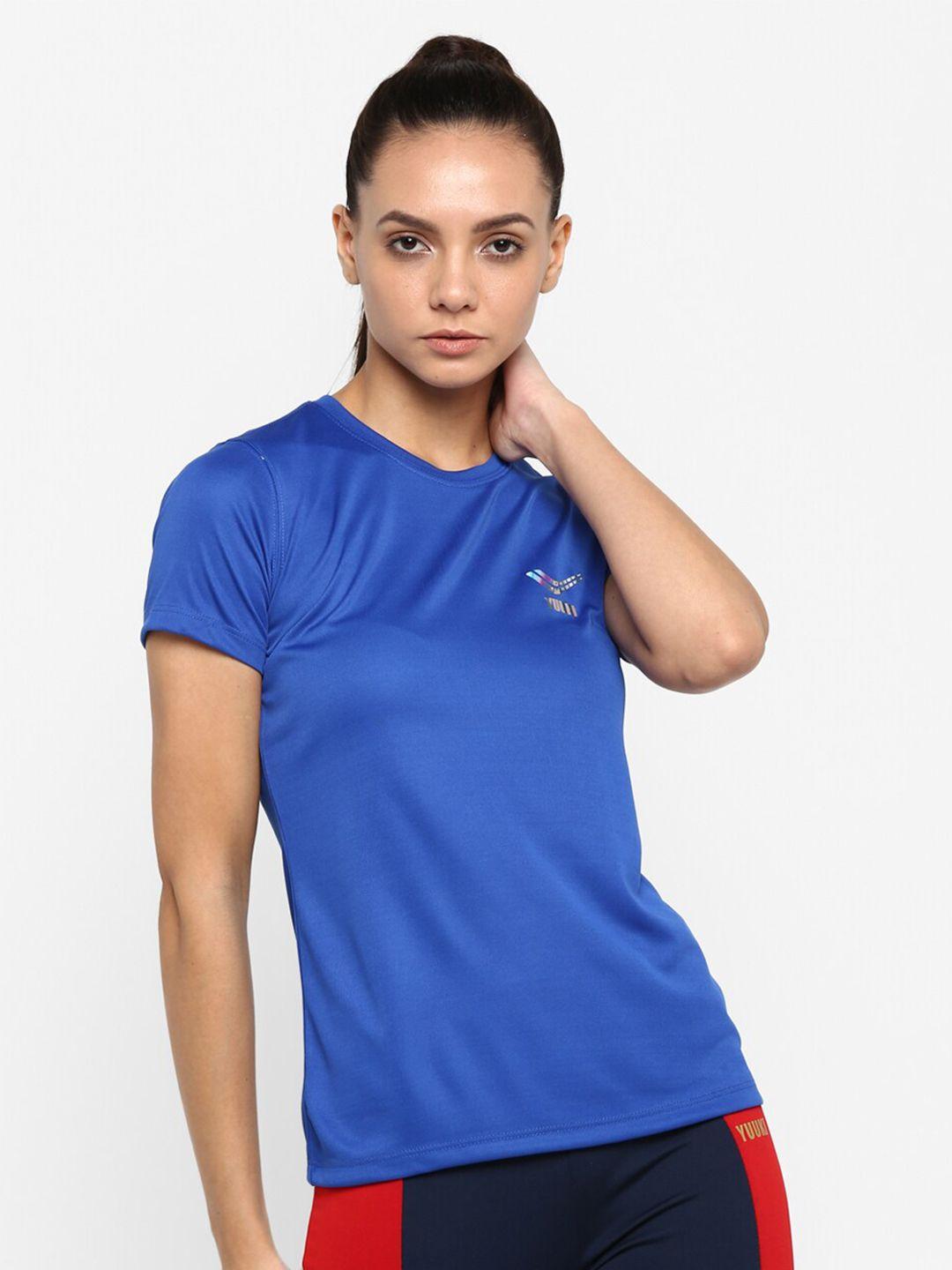yuuki women blue slim fit t-shirt