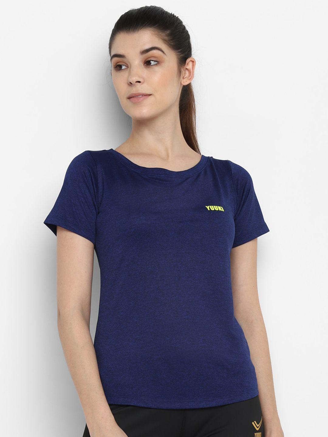 yuuki women blue slim fit t-shirt