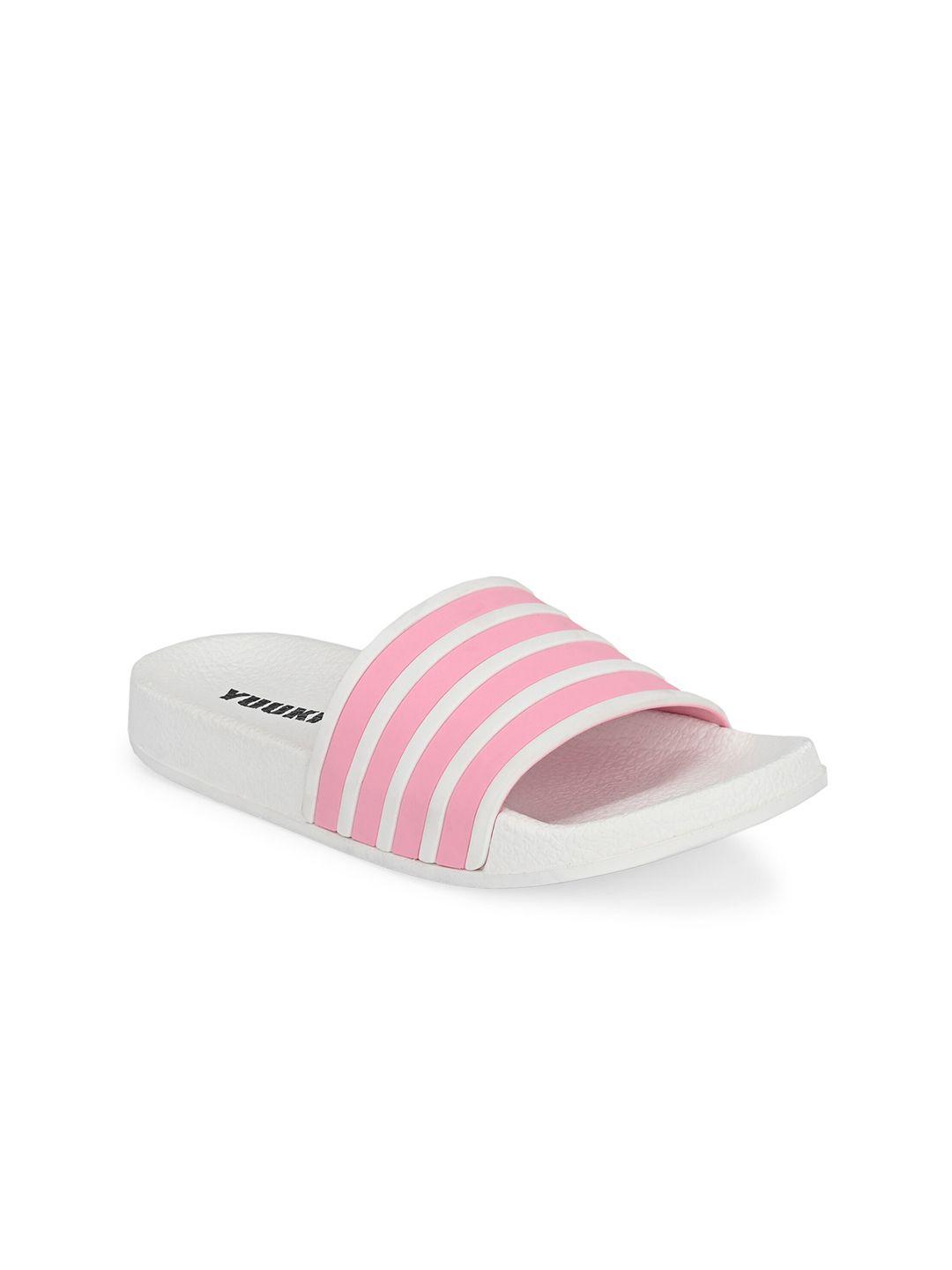 yuuki women pink & white striped slip-on