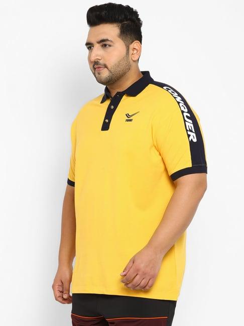 yuuki yellow regular fit polo t-shirt