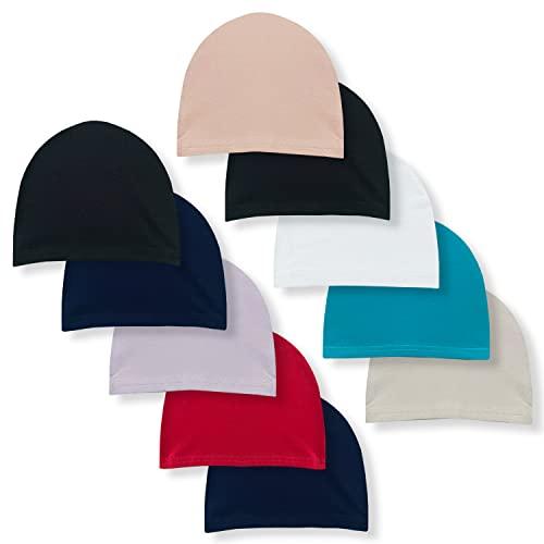 yuv unisex 95% cotton 5% lycra multicolor skull cap (pack of 10)