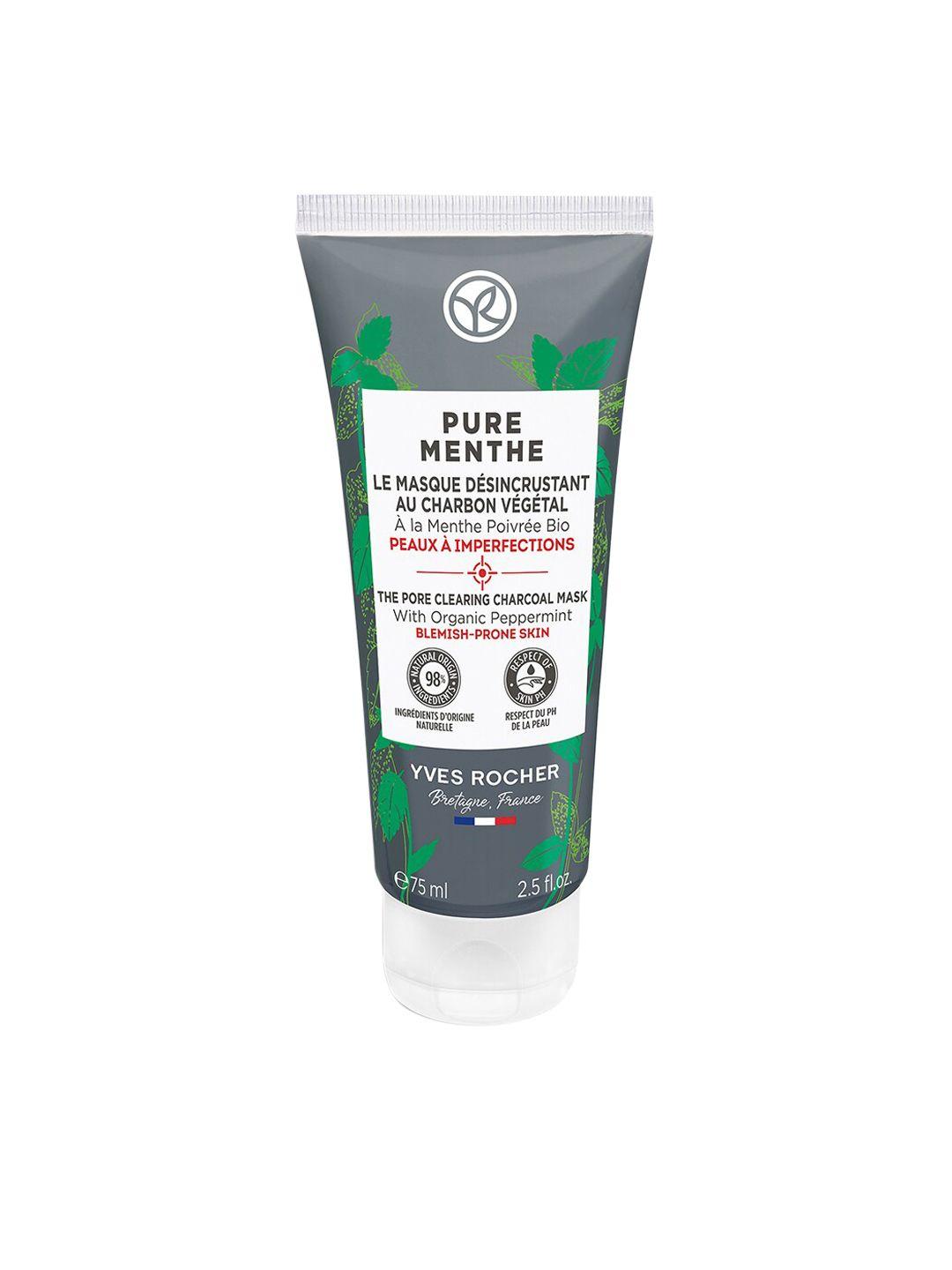 yves rocher pure menthe the pore clearing charcoal mask with peppermint - 75 ml