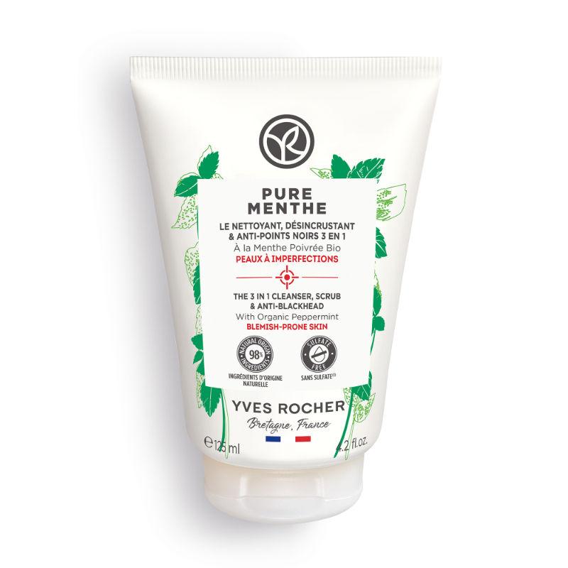 yves rocher pure menthe the 3 in 1 cleanser, scrub & anti blackhead